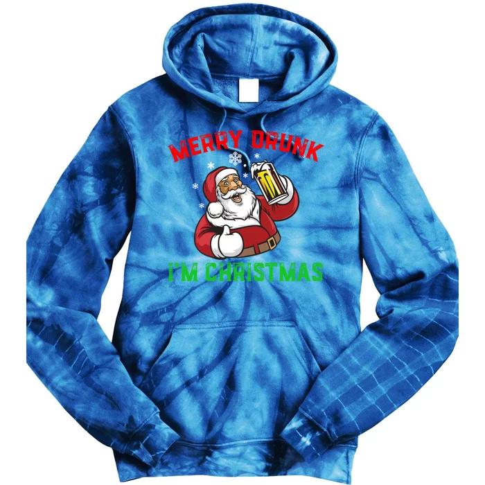 Merry Drunk IM Christmas Santa Ing Beer Gift Tie Dye Hoodie