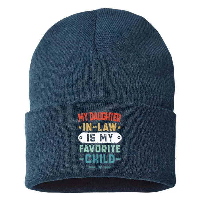 My Daughter In Law Is My Favorite Child Funny Family Gifts Sustainable Knit Beanie