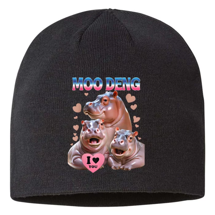 Moo Deng I Love You Hippo 8 1/2in Sustainable Knit Beanie