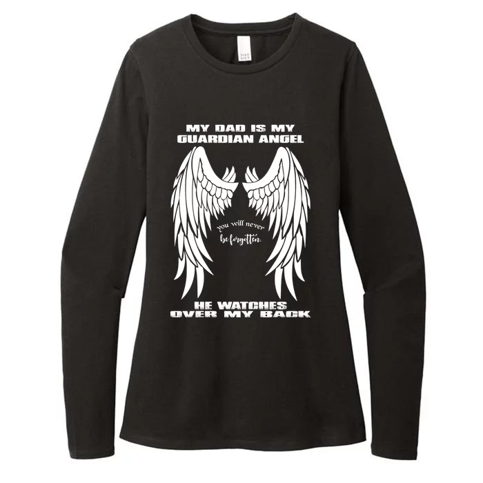 My Dad Is My Guardian Angel - Text on Back Womens CVC Long Sleeve Shirt