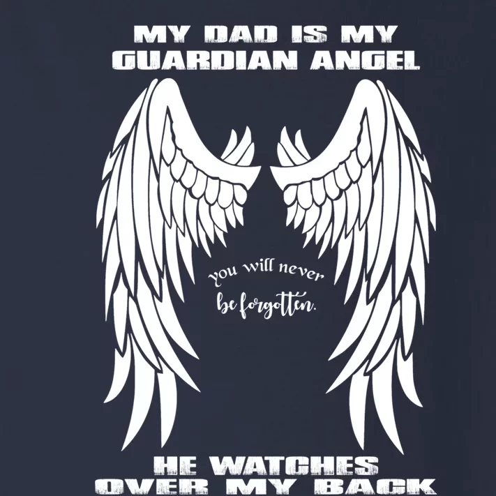 My Dad Is My Guardian Angel - Text on Back Toddler Long Sleeve Shirt