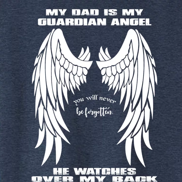 My Dad Is My Guardian Angel - Text on Back Women's Crop Top Tee