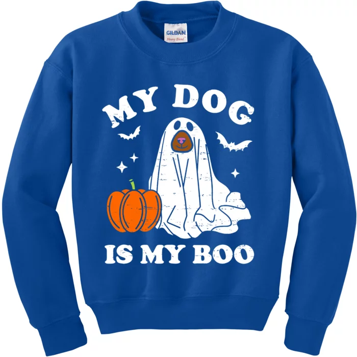 My Dog Is My Boo Halloween Funny Dog Owner Ghost Lover Great Gift Kids Sweatshirt