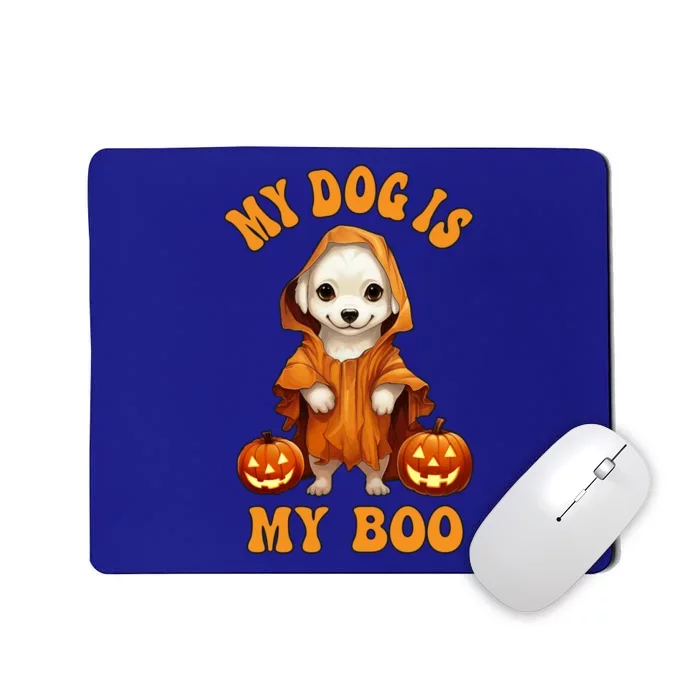 My Dog Is My Boo Halloween Ghost Groovy Retro Spooky Season Great Gift Mousepad