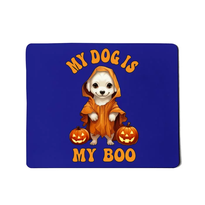 My Dog Is My Boo Halloween Ghost Groovy Retro Spooky Season Great Gift Mousepad