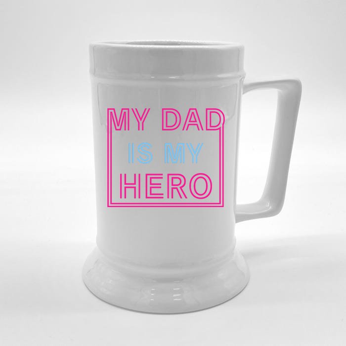 My Dad Is My Hero | Father's Day Front & Back Beer Stein