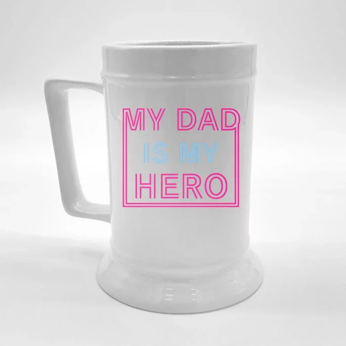 My Dad Is My Hero | Father's Day Front & Back Beer Stein