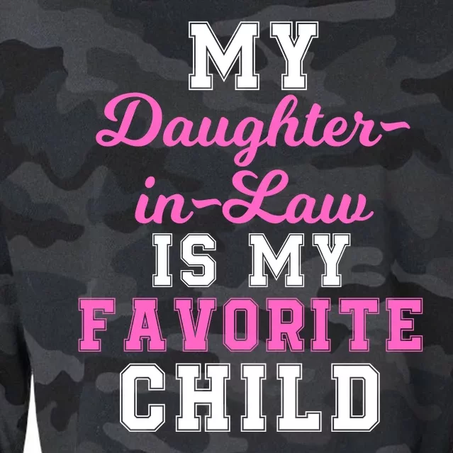 My DaughterInLaw Is My Favorite Child Funny Family Humor Cropped Pullover Crew