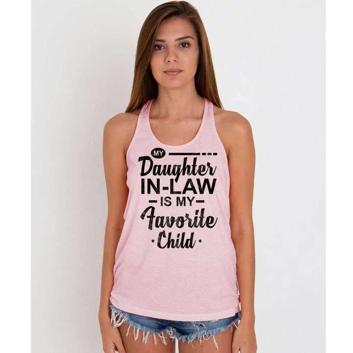 My Daughter In Law Is My Favorite Child Cute Gift Women's Knotted Racerback Tank