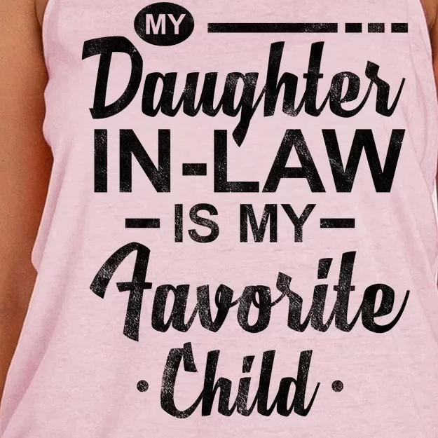 My Daughter In Law Is My Favorite Child Cute Gift Women's Knotted Racerback Tank