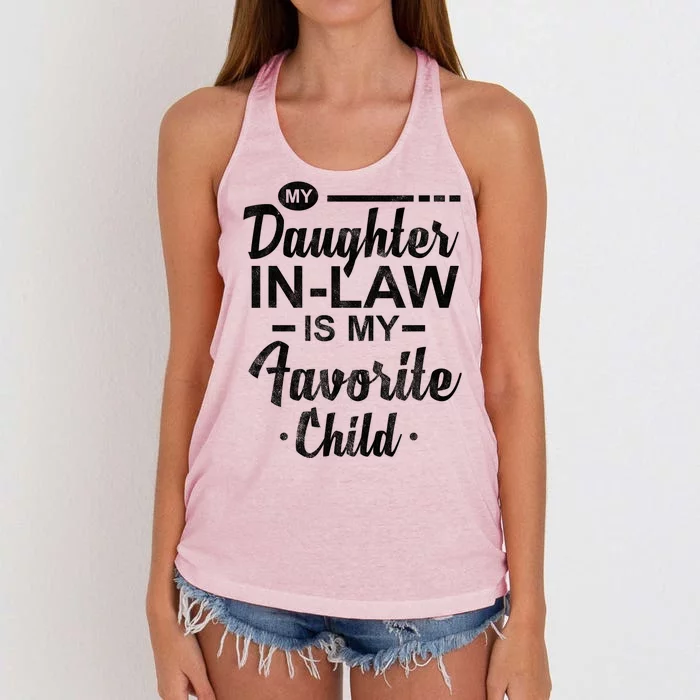 My Daughter In Law Is My Favorite Child Cute Gift Women's Knotted Racerback Tank