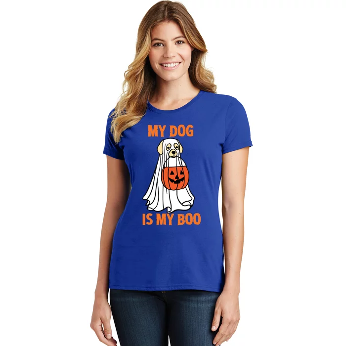 My Dog Is My Boo Happy Halloween Dog Animal Costume Funny Great Gift Women's T-Shirt