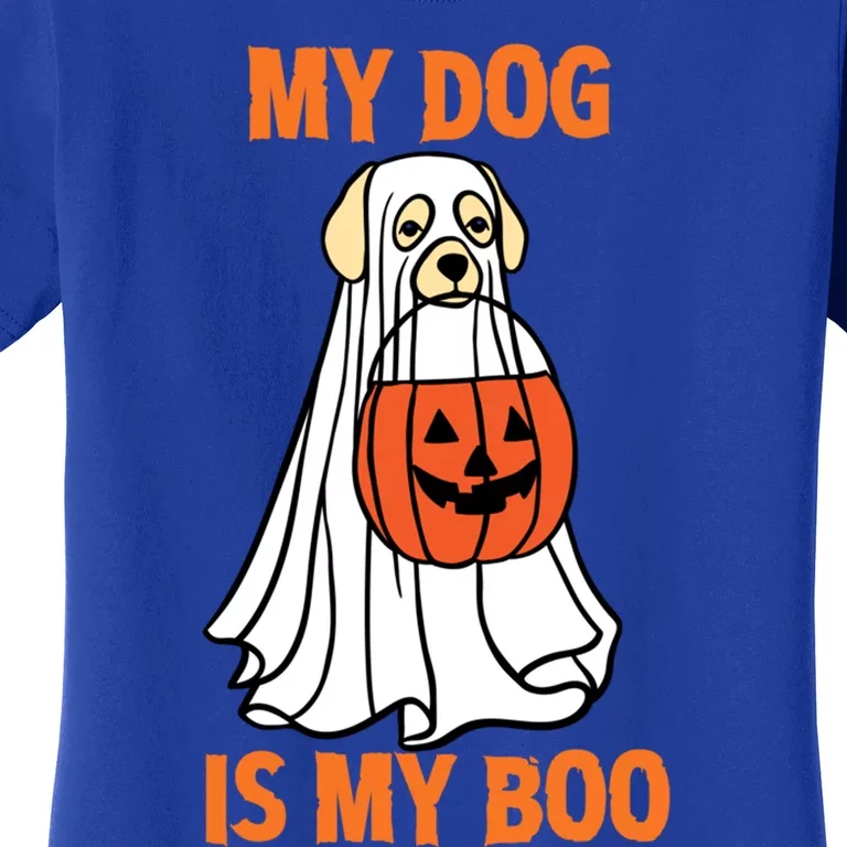 My Dog Is My Boo Happy Halloween Dog Animal Costume Funny Great Gift Women's T-Shirt