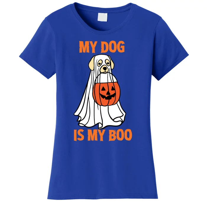 My Dog Is My Boo Happy Halloween Dog Animal Costume Funny Great Gift Women's T-Shirt