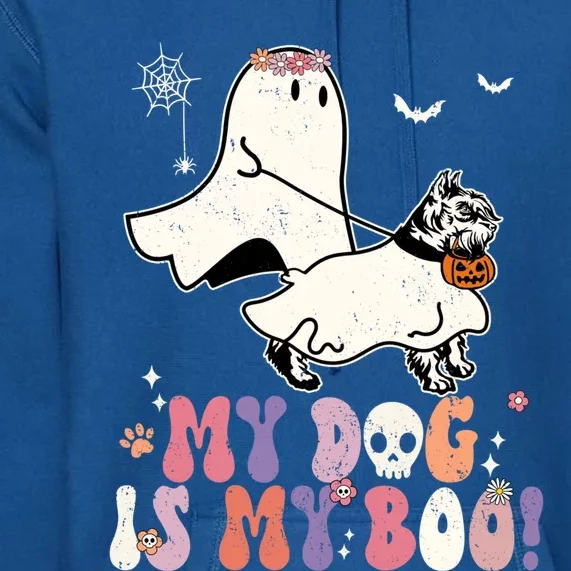 My Dog Is My Boo Schnauzer Pumpkin Funny Ghost Halloween Gift Premium Hoodie