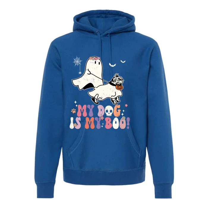 My Dog Is My Boo Schnauzer Pumpkin Funny Ghost Halloween Gift Premium Hoodie