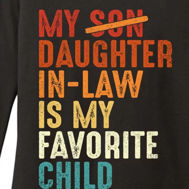 My Daughter In Law Is My Favorite Retro Fathers Day Cute Gift Womens CVC Long Sleeve Shirt