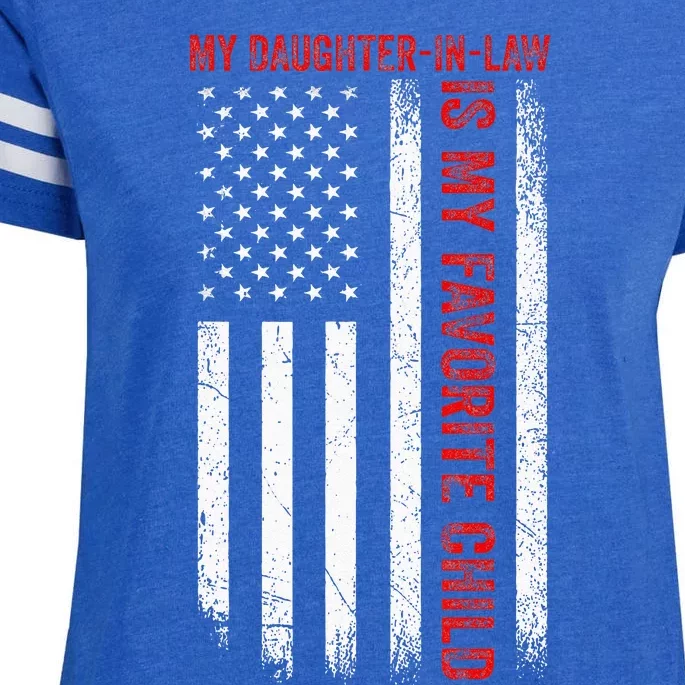 My Daughter In Law Is My Favorite Child American Flag Funny Enza Ladies Jersey Football T-Shirt