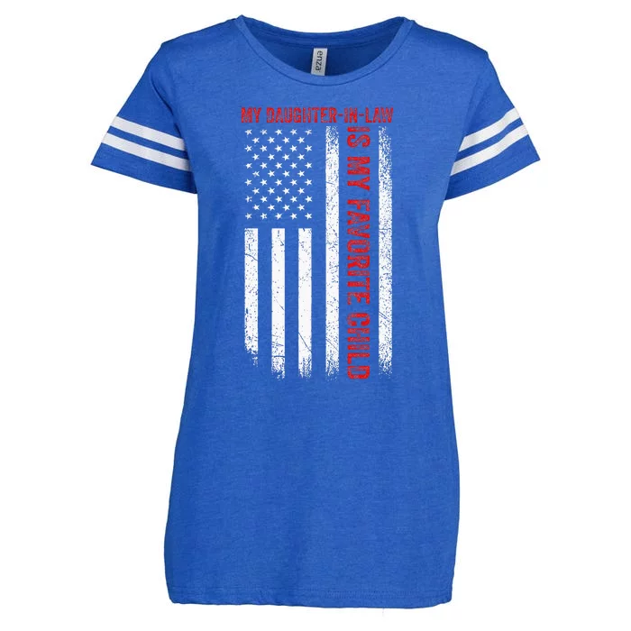 My Daughter In Law Is My Favorite Child American Flag Funny Enza Ladies Jersey Football T-Shirt