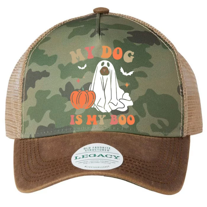 My Dog Is My Boo Dog Lover Ghost Dog Halloween Gift Legacy Tie Dye Trucker Hat