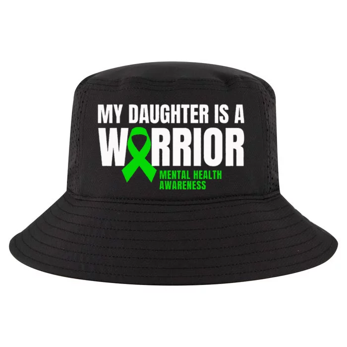 My Daughter Is A Warrior Mental Health Awareness Gift Ribbon Cool Comfort Performance Bucket Hat