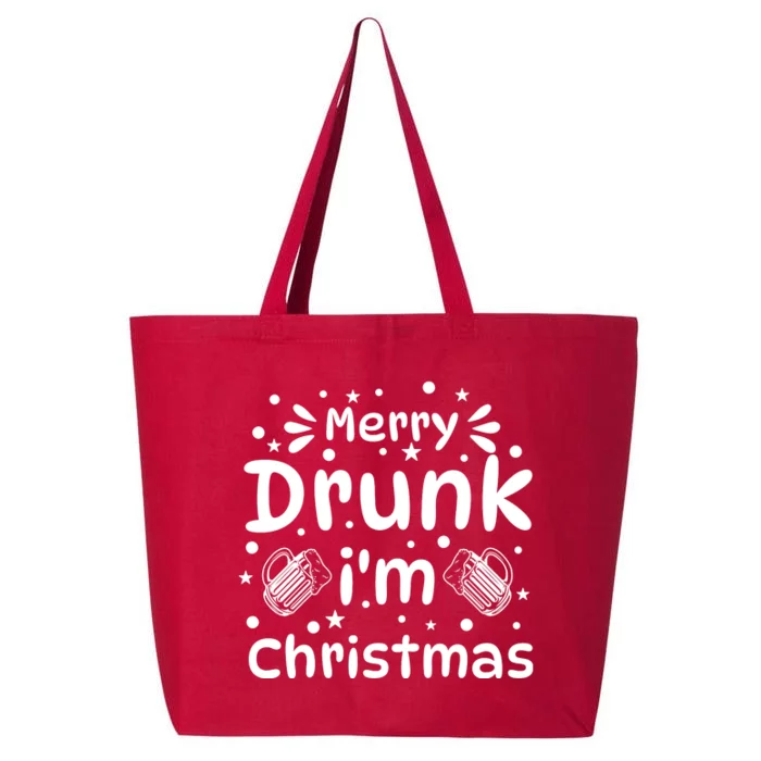 Merry Drunk I'm Christmas Funny Holiday 25L Jumbo Tote