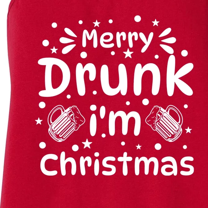 Merry Drunk I'm Christmas Funny Holiday Women's Racerback Tank