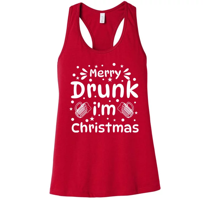 Merry Drunk I'm Christmas Funny Holiday Women's Racerback Tank