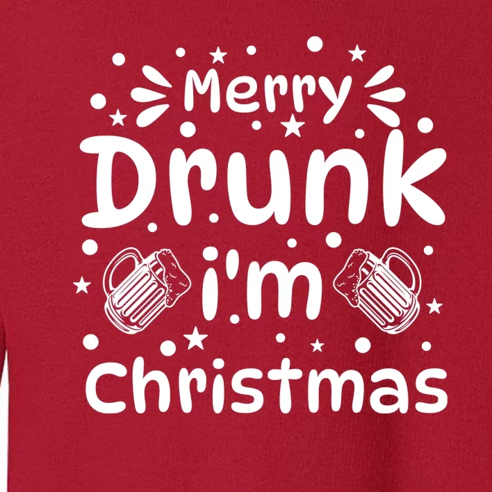 Merry Drunk I'm Christmas Funny Holiday Toddler Sweatshirt