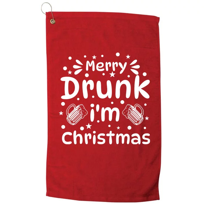 Merry Drunk I'm Christmas Funny Holiday Platinum Collection Golf Towel