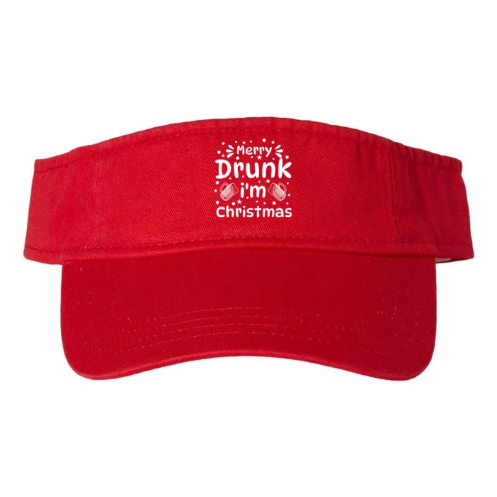 Merry Drunk I'm Christmas Funny Holiday Valucap Bio-Washed Visor