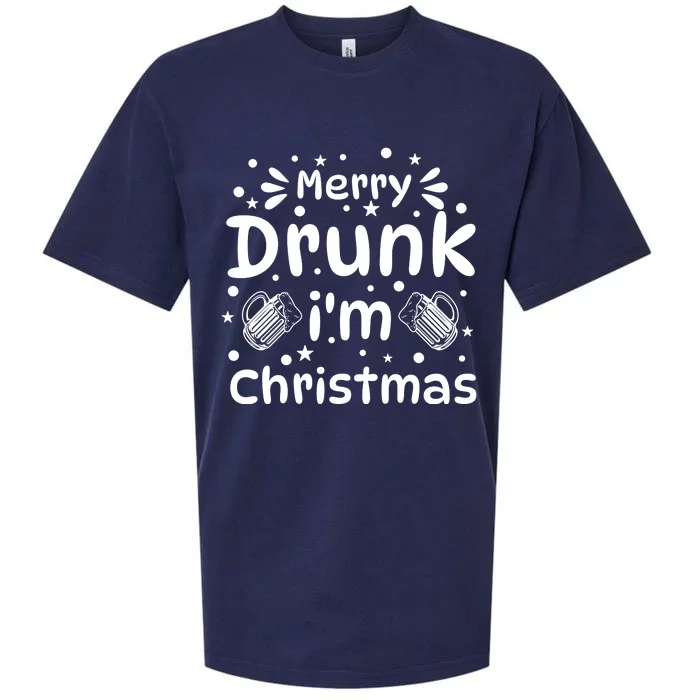 Merry Drunk I'm Christmas Funny Holiday Sueded Cloud Jersey T-Shirt