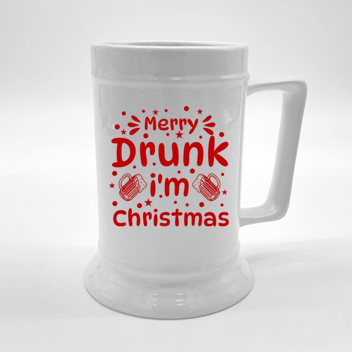 Merry Drunk I'm Christmas Funny Holiday Front & Back Beer Stein