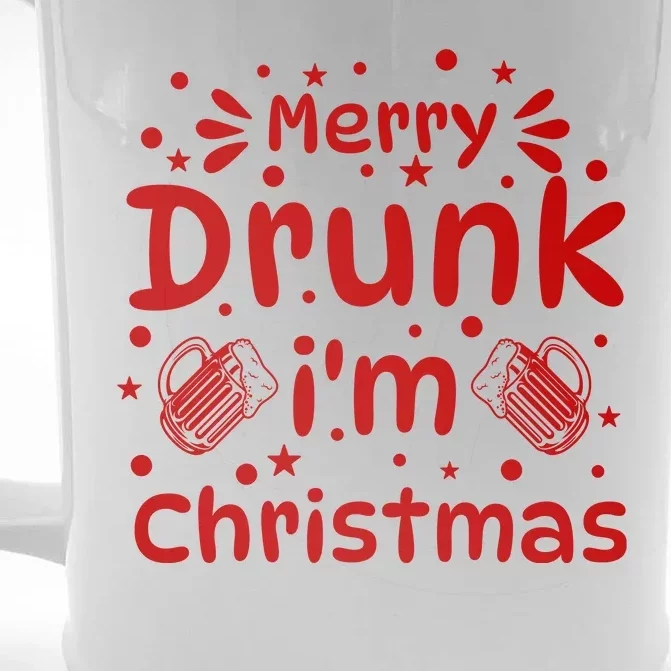 Merry Drunk I'm Christmas Funny Holiday Front & Back Beer Stein