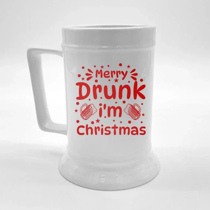 Merry Drunk I'm Christmas Funny Holiday Front & Back Beer Stein