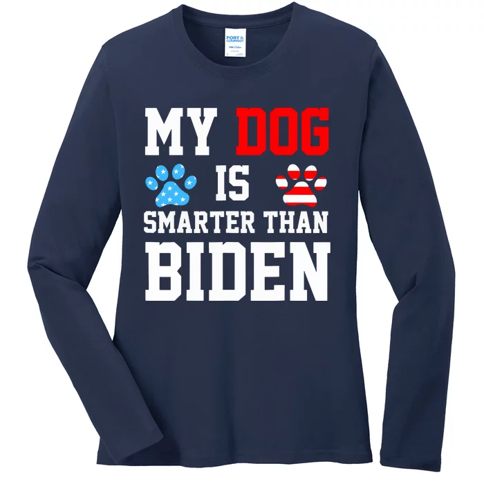 My Dog Is Smarter Than Biden Ladies Long Sleeve Shirt