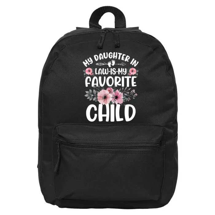 My Daughter In Law Is My Favorite Child Funny Fathers Day 16 in Basic Backpack