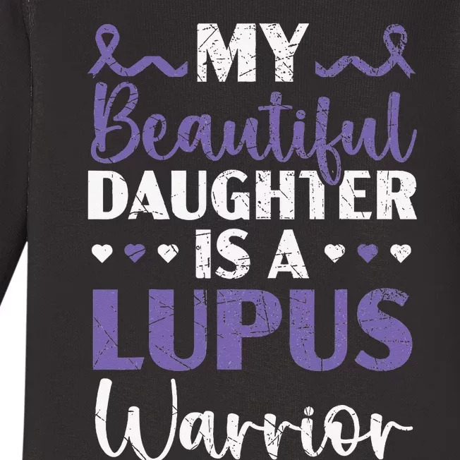 My Daughter Is A Lupus Warrior Lupus Awareness Baby Long Sleeve Bodysuit