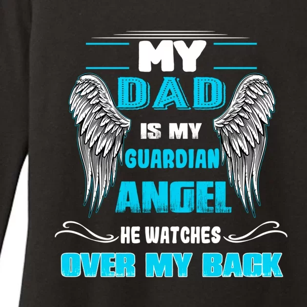 My Dad Is My Guardian Angel He Watches Over My Back Loss Dad Gift Womens CVC Long Sleeve Shirt