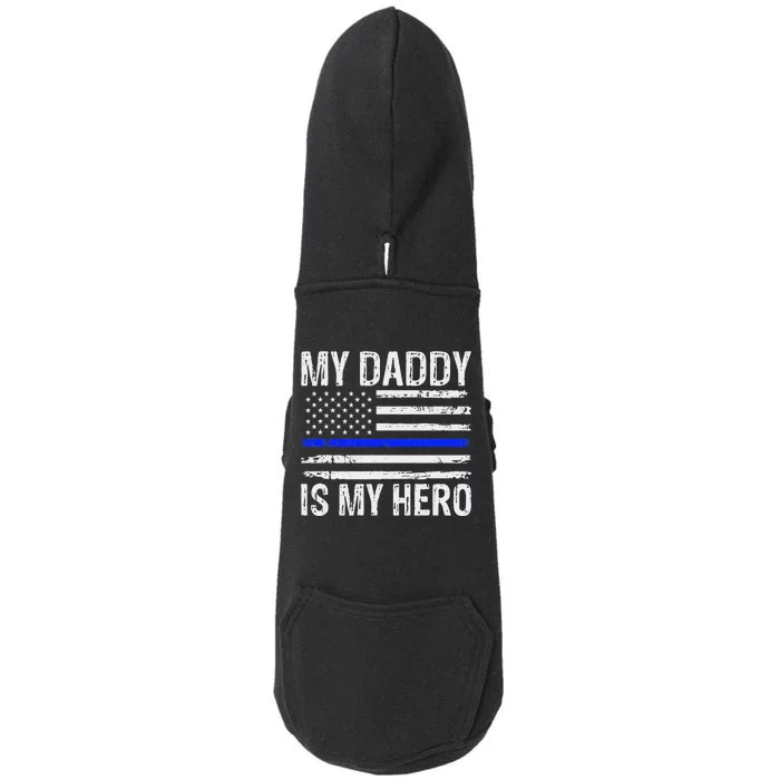 My Daddy is My Hero American Flag Fathers Day Doggie 3-End Fleece Hoodie