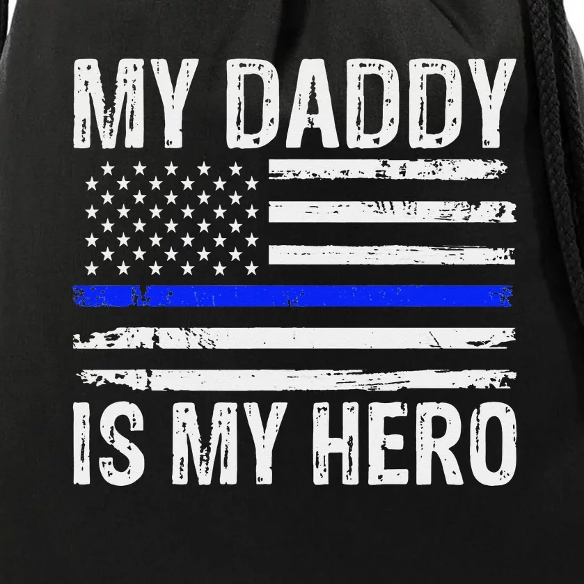 My Daddy is My Hero American Flag Fathers Day Drawstring Bag