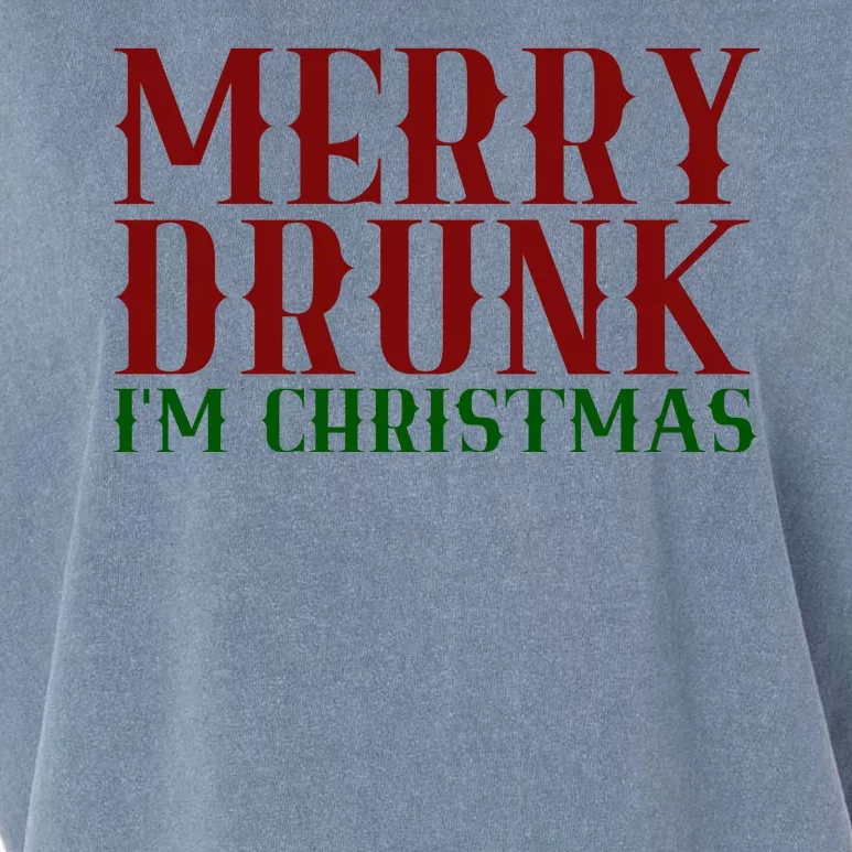 Merry Drunk Im Christmas Funny Holiday Garment-Dyed Women's Muscle Tee