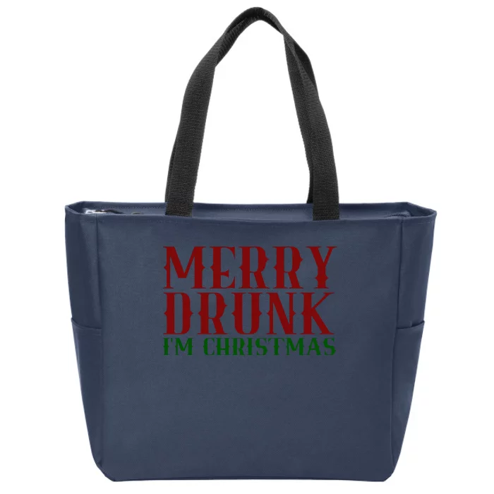 Merry Drunk Im Christmas Funny Holiday Zip Tote Bag