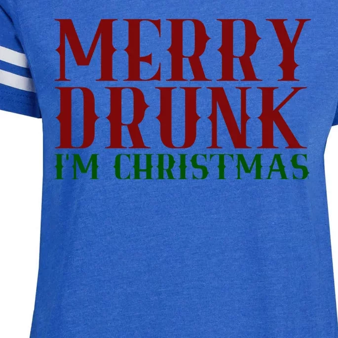 Merry Drunk Im Christmas Funny Holiday Enza Ladies Jersey Football T-Shirt