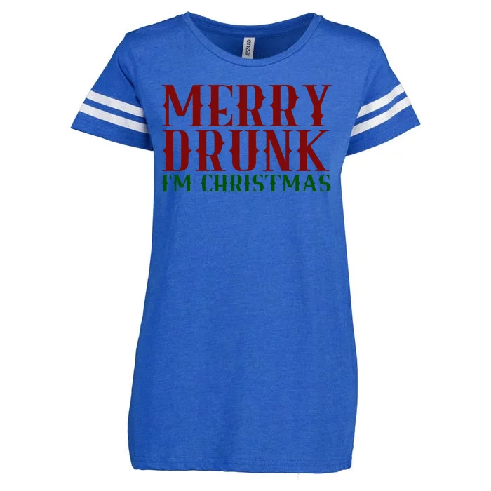 Merry Drunk Im Christmas Funny Holiday Enza Ladies Jersey Football T-Shirt