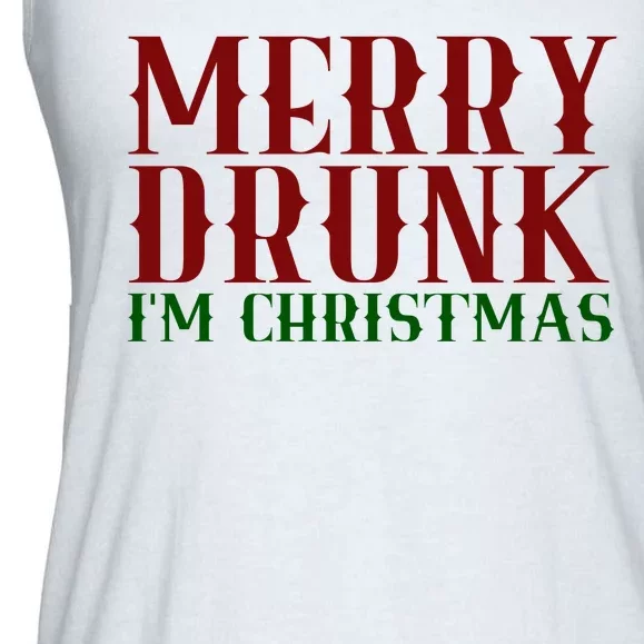 Merry Drunk Im Christmas Funny Holiday Ladies Essential Flowy Tank