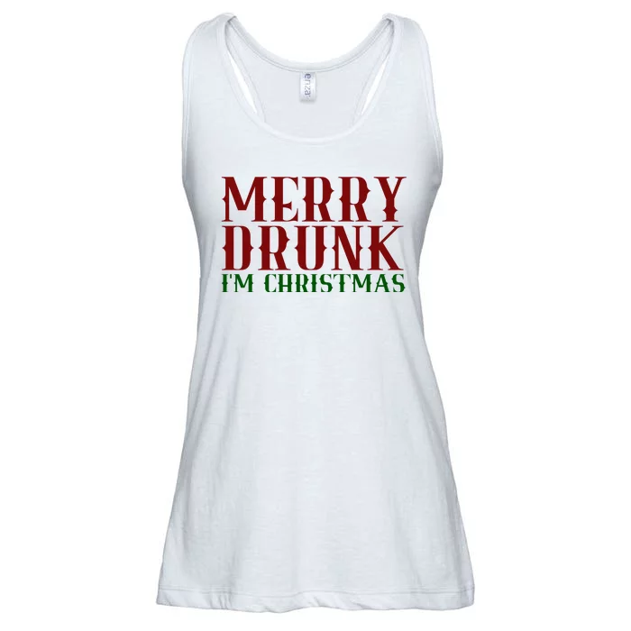 Merry Drunk Im Christmas Funny Holiday Ladies Essential Flowy Tank