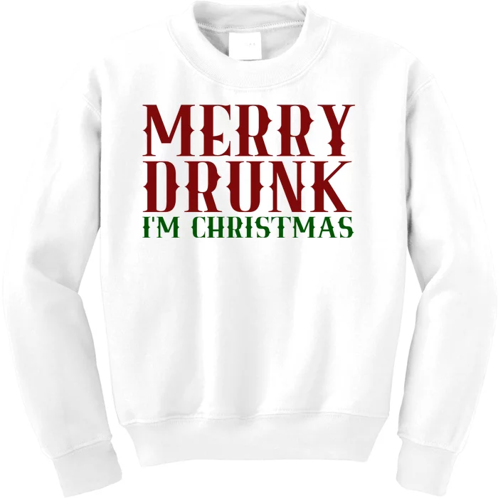 Merry Drunk Im Christmas Funny Holiday Kids Sweatshirt