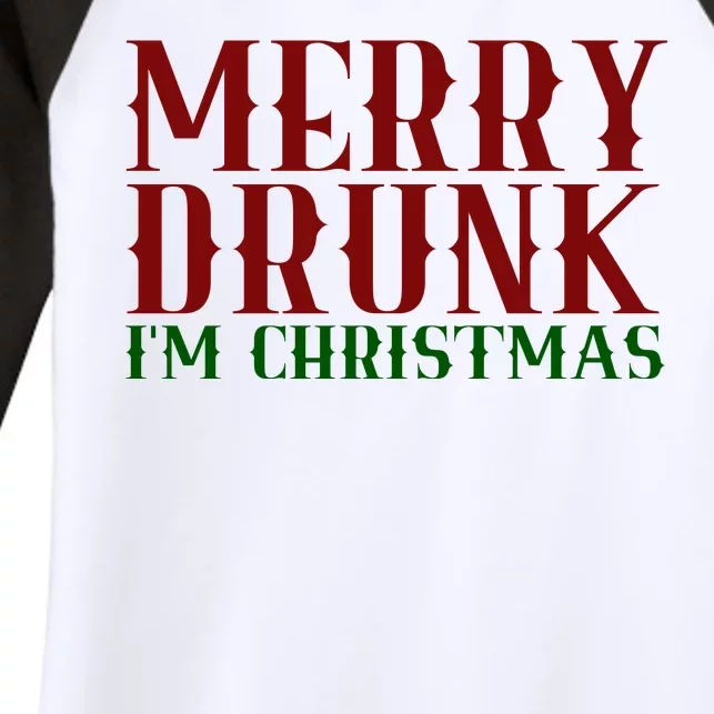 Merry Drunk Im Christmas Funny Holiday Women's Tri-Blend 3/4-Sleeve Raglan Shirt