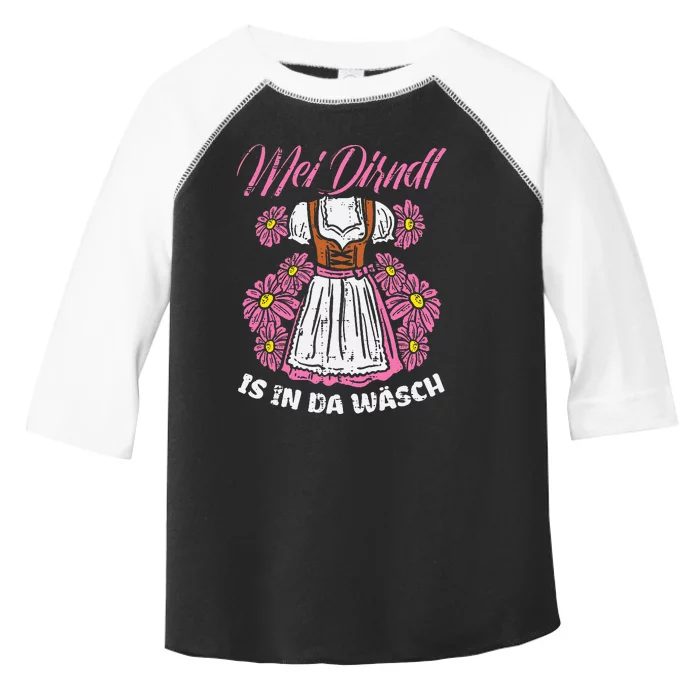 Mei Dirndl In Da Wasch Oktoberfest Funny German Toddler Fine Jersey T-Shirt